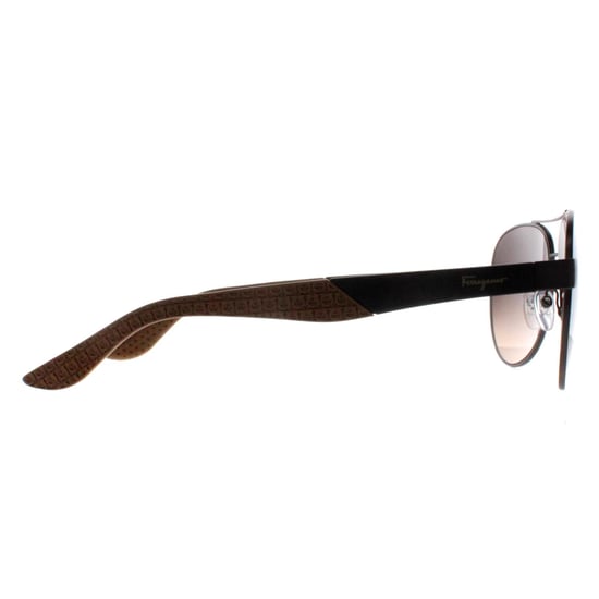 Salvatore Ferragamo Aviator Heren Mat Donker Ruthenium Grijs Bruin Kleurverloop SF275S - Image 3