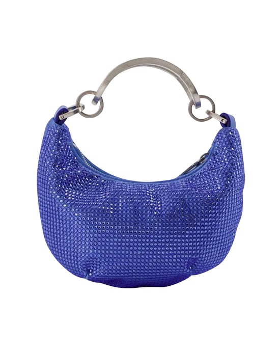 Mini Binder Clip Bag in Strass / Blue