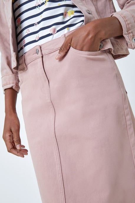 Cotton Denim Stretch A line Skirt - Image 4