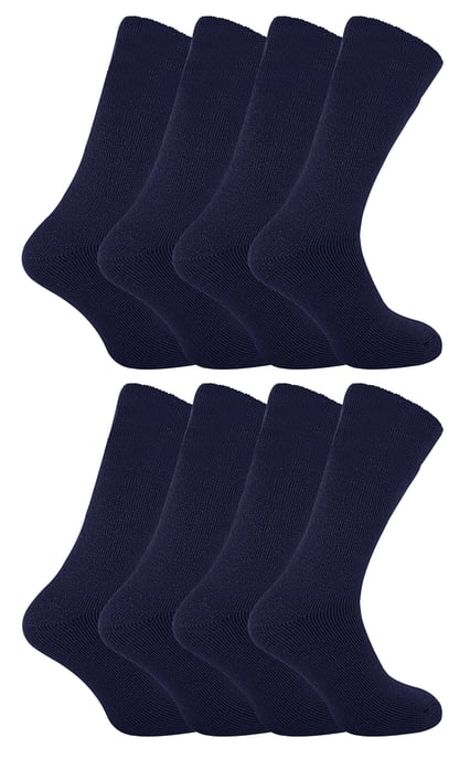 8 Pack Mens Thermal Sleep Socks | Soft & Comfortable Warm Bed Socks for Men - Navy - Image 1