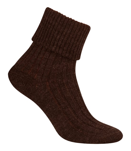 3 Pairs Womens Wool Bed Socks | Steven | Luxury Warm Lounge Sleep Socks - Chocolate - Image 2