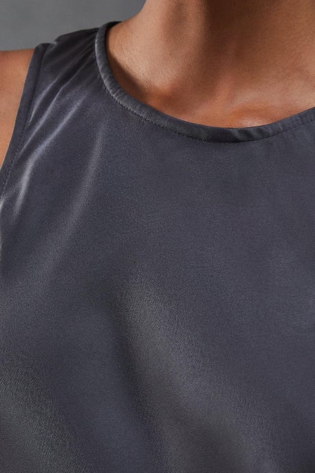 Satin Racer Neck Bias Midi Slip Dress