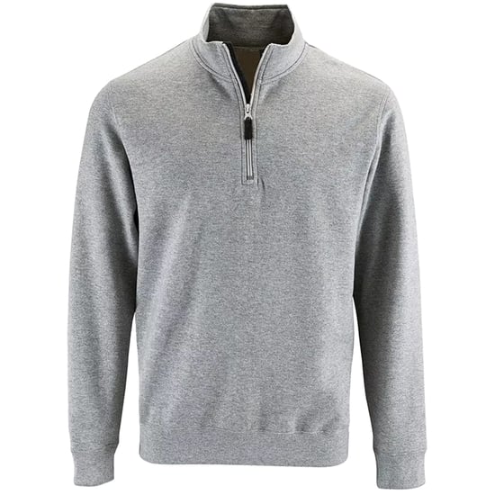 SOLS Mens Stan Contrast Zip Neck Sweatshirt (Grey Marl)