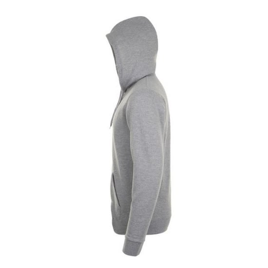 SOLS Mens Stone Zip Up Plain Hoodie (Grey Marl) - Image 3