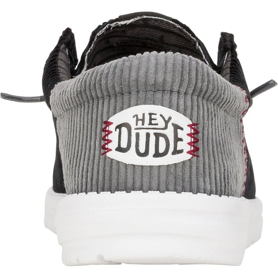 HEYDUDE Wally Funk Corduroy Textile Men's Black Boat Shoes - Image 2