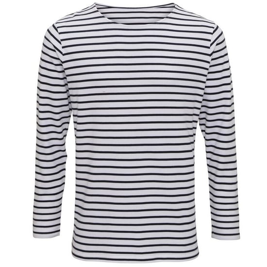 Asquith & Fox Mens Mariniere Coastal Long Sleeve T-Shirt (White/Navy) - Image 1
