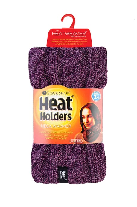 Heat Holders - Tjock kabelstickad fleecefodrad halsvärmare för damer - Image 2