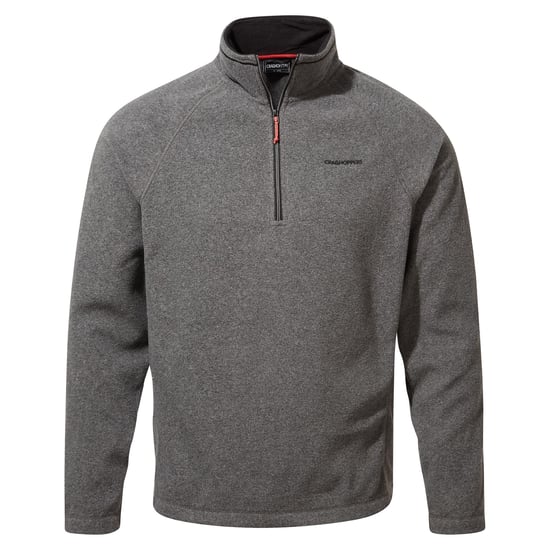 Craghoppers Mens Corey VI Half Zip Fleece Top (Black Pepper Marl)