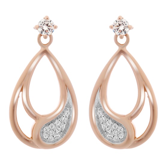 Orphelia 'Minna' Women's 925 Sterling Silver Drop Earrings - Rose ZO-7228 - Image 1