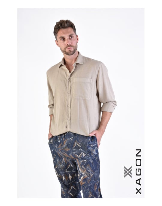 Xagon Shirt Manica Men's Beige - Image 2