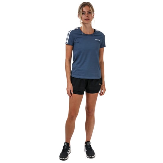 Women's adidas Essentials 3-Stripes T-Shirt in Blue-White - Image 3