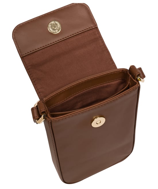 'Alexis' Chestnut Leather Cross Body Phone Bag