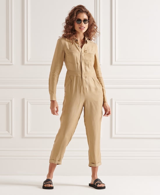 Superdry Cupro Long Sleeved Shirt Jumpsuit