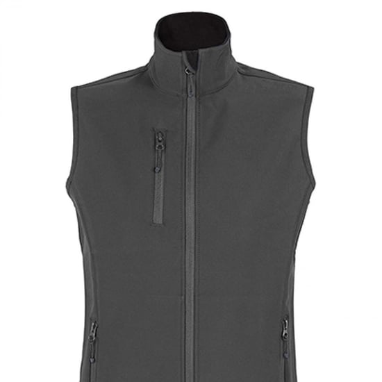 SOLS Dames/Dames Falcon Bodywarmer Softshell met rits (Houtskool Grijs Effen) - Image 2