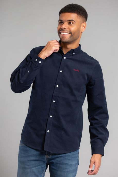 Navy Cotton Oxford Long Sleeve Shirt