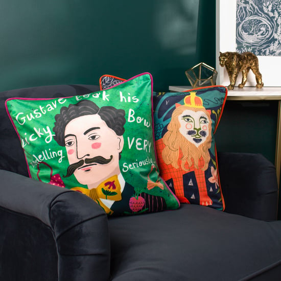 Kate Merritt Gustave Piped Velvet Polyester Filled Cushion - Image 4
