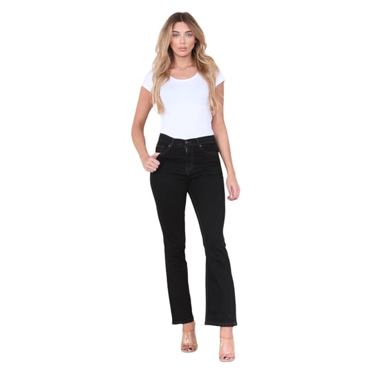 Dames Magic Shaping Slim Flare Leg Jeans met hoge taille in zwart - Image 6
