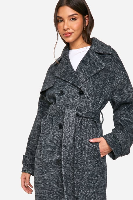 Brushed Oversized Wool Look Coat