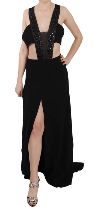 John Richmond Cutout Maxi Dress Studded Vneck - Image 1