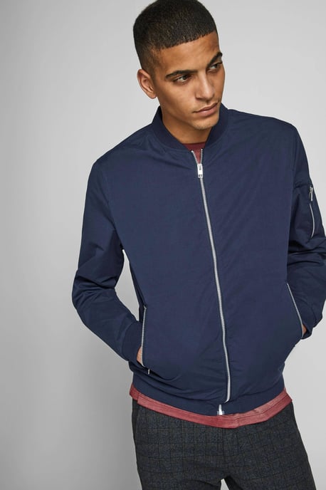 JACK & JONES ESSENTIALS bomberjack JJERUSH navy blazer - Image 2