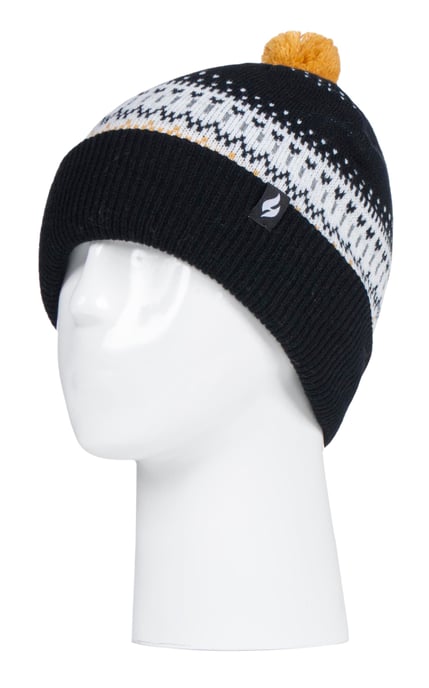 HEAT HOLDERS - Ladies / Womens Knitted Beanie Bobble Hat with Pom Pom - Image 1