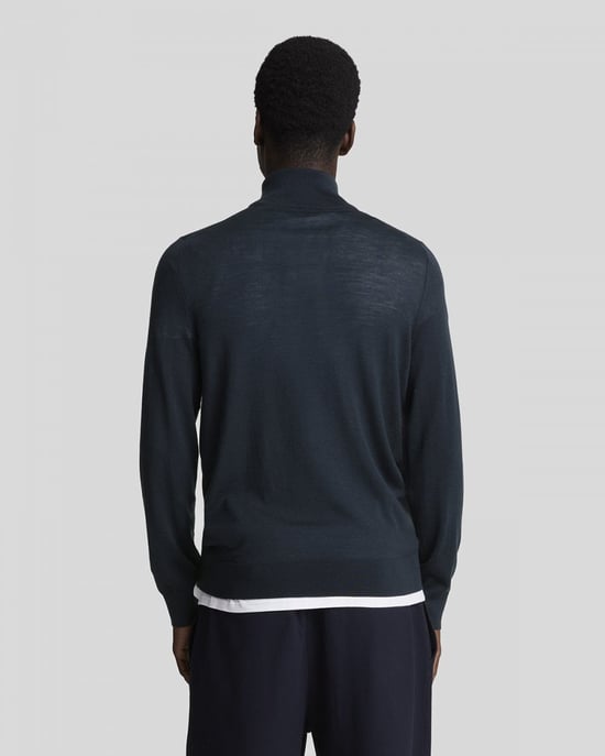 Lyle & Scott Tonal Eagle Merino Mens Quarter-Zip Jumper - Image 4