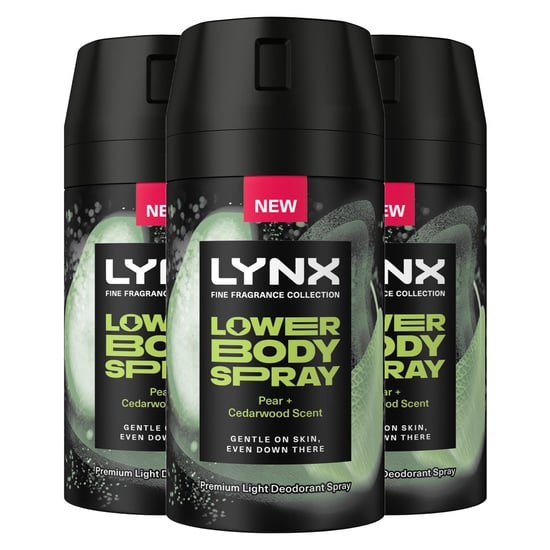 Lynx Lower Body Spray Pear + Cedarwood 72Hrs of Freshness 100ml, 3 Pack