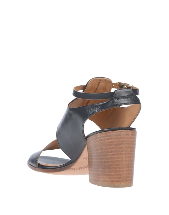 Alberto Fermani Black Leather Heeled Sandals