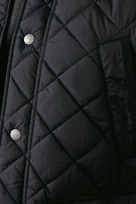 Cord Collar Diamond Quilted Jacket