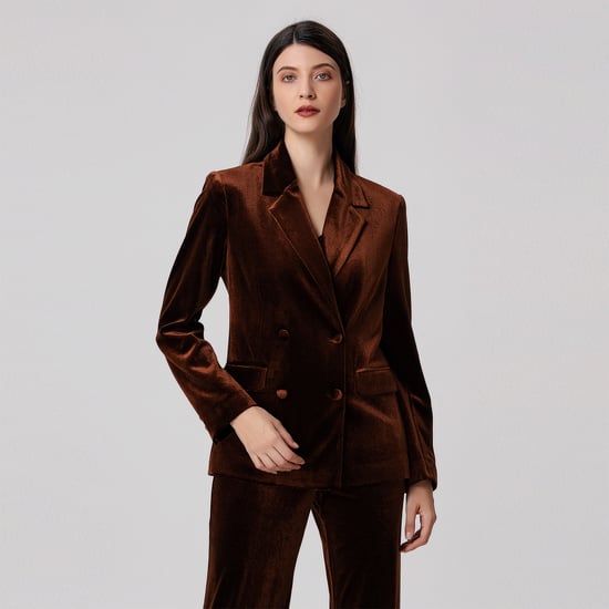 Fluwelen blazer met dubbele rij knopen - Image 1