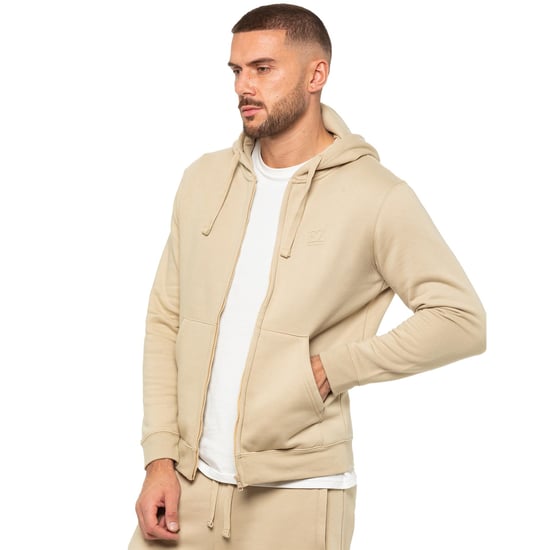 Enzo | Mens Zip Hoodie - Stone