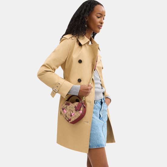Heart Crossbody in Signature Canvas with Cherry Print
