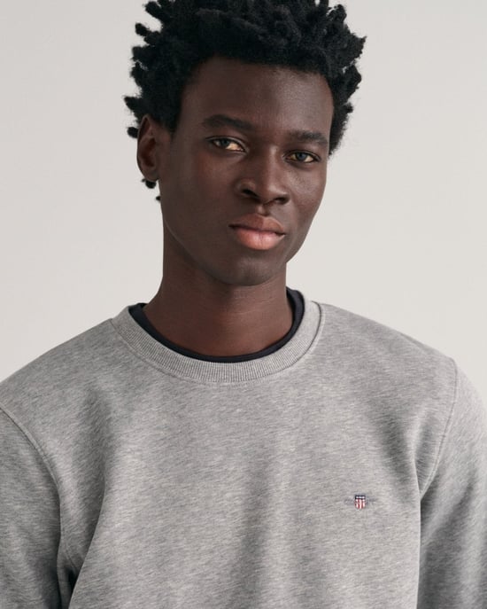 GANT Mens Regular Fit Shield Logo Crew Neck Sweatshirt - Image 3