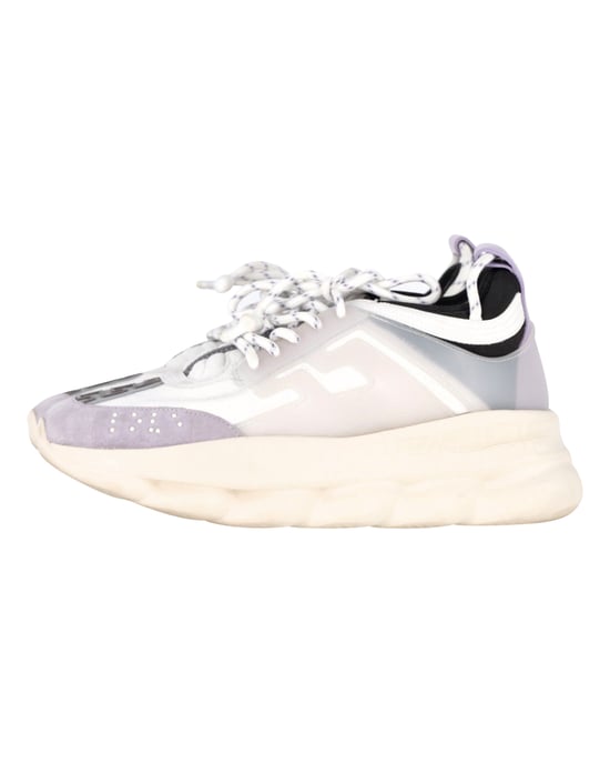 Versace Chain Reaction Sneakers in White Leather - Image 4