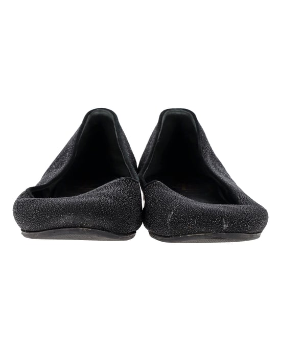 Saint Laurent Shimmering Flats in Black Glitter - Image 2