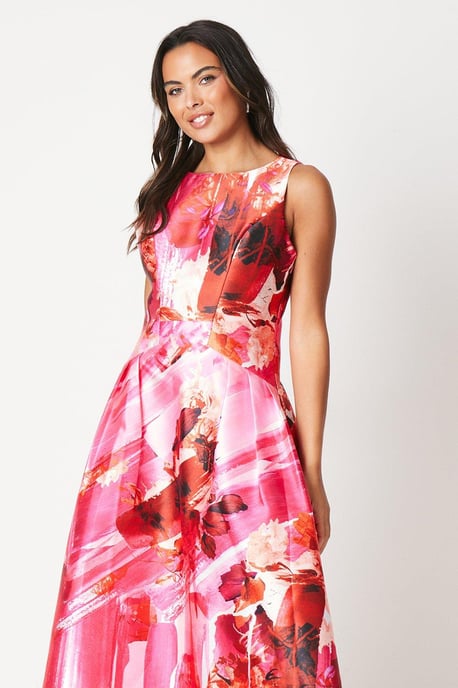 Seam Detail Twill Midi Dress