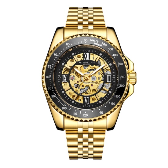 Hand Assembled Anthony James Limited Edition Tachymeter Sports Automatic Gold