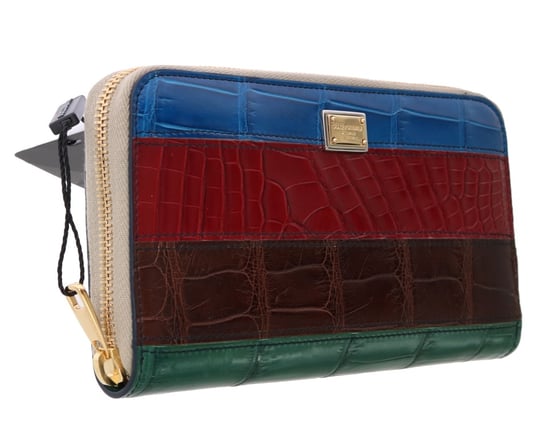 Dolce & Gabbana Multicolor Crocodile Leather Continental Wallet
