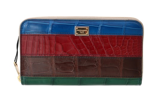 Dolce & Gabbana Multicolor Crocodile Leather Continental Wallet