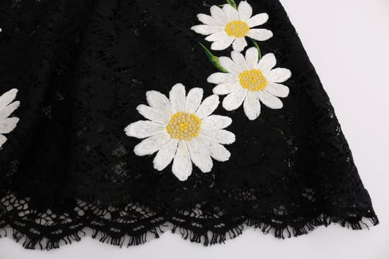 Dolce & Gabbana Black Floral Lace Chamomile Sicily Dress - Image 5