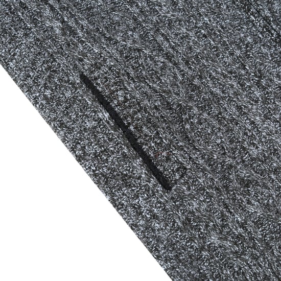Herenvest met ritssluiting Grof gebreid vest met opstaande kraag voor de winter donkergrijs - Image 5