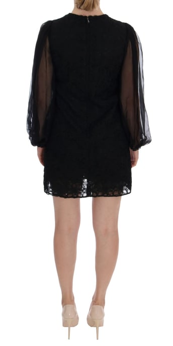 Dolce & Gabbana Black Lace Red Heart Shift Dress - Image 3