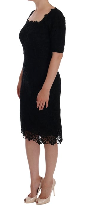 Dolce & Gabbana Svart Blommig Ricamo Klänning - Image 2