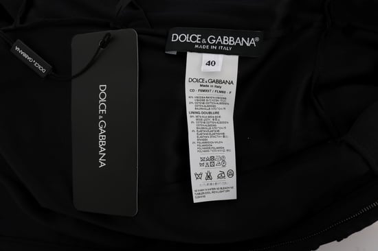 Dolce & Gabbana Svart Blommig Ricamo Klänning - Image 6