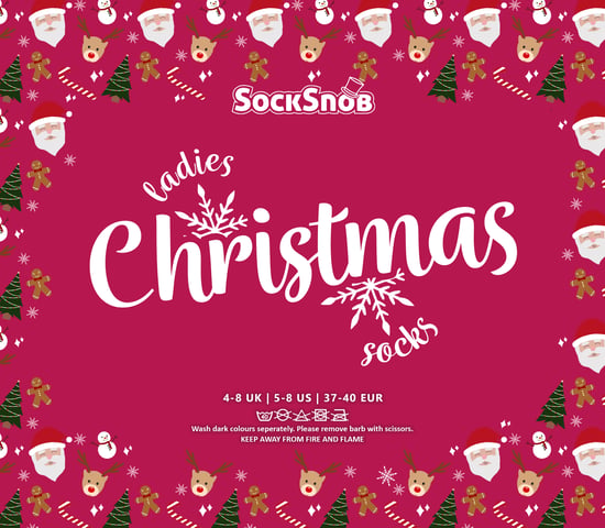Ladies Christmas Socks | Sock Snob | Womens Colourful Novelty Design Xmas Socks | Gift for Her - 12 Pack