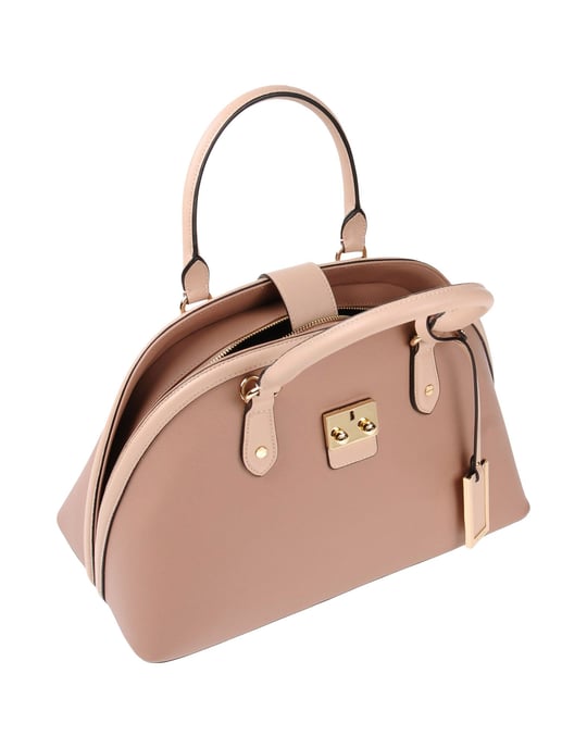 Nenette Pale Pink Faux Leather Top Handle Bag