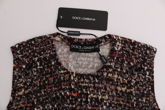 Dolce & Gabbana Women's Multicolor Print Knit Top Wool T-shirt - Image 5