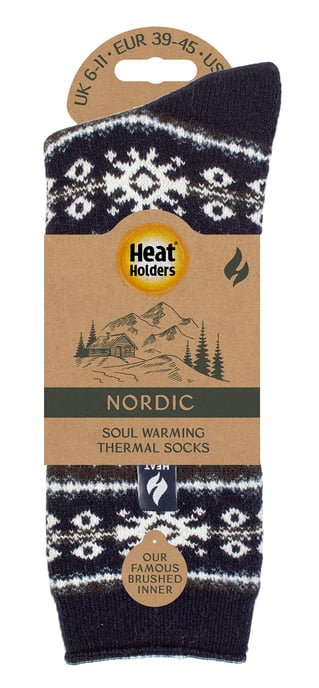 Mens Nordic Socks | Värmehållare | Andningsbara Lite Extra Varma Vintertermostrumpor - Marin - Image 2