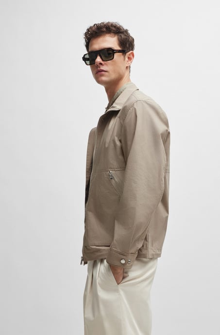 Men's Boss Water-Repellent Jacket in Beige