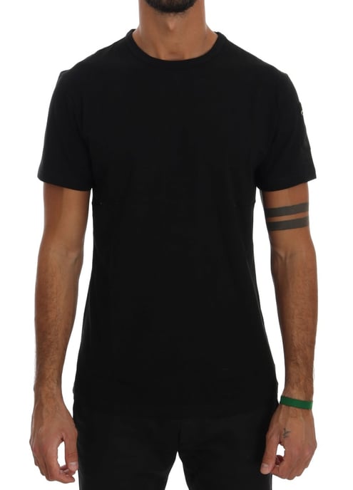 Daniele Alessandrini Black Cotton Crewneck T-Shirt